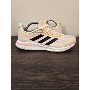 Adidas Supernova+ Womens Running Shoe Size 10.5 GY8313 Training Beige/Black/Pink